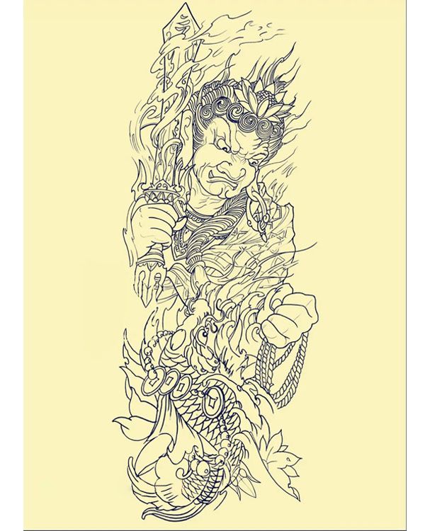 线条纹身手稿
